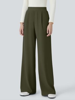 NWT, Halara • High Waisted Body Sculpt Skimming Wide Leg Work Pants, Size Small